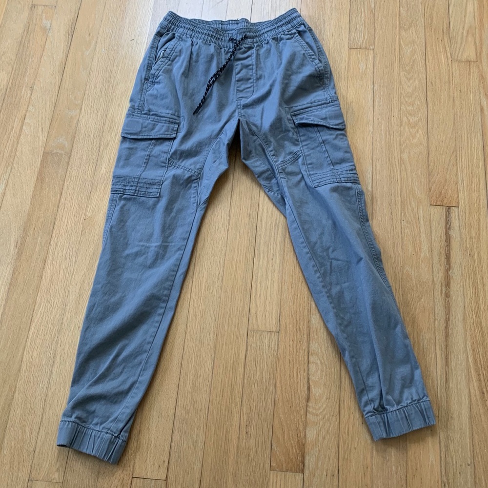 Gray cargo joggers